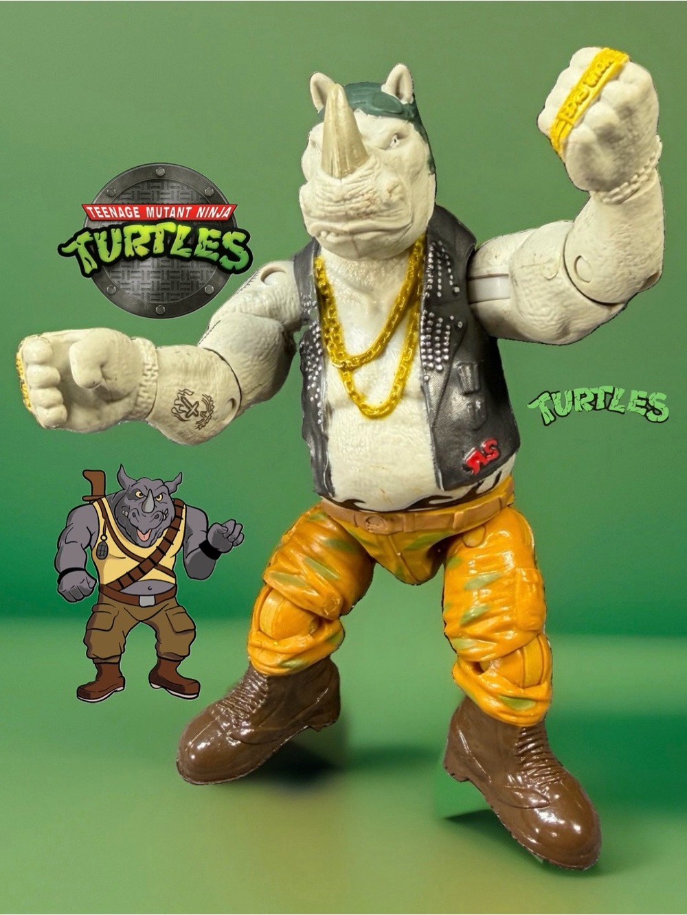 TMNT Rocksteady Figure 2016 Out Of Shadows Movie 5.5" Rhino Playmates Toys